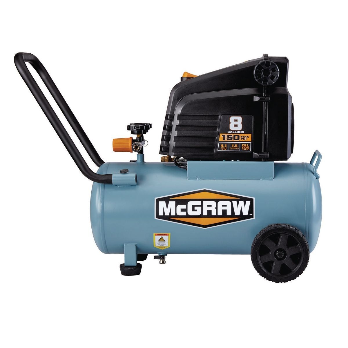 8 Galones 150psi Compresor de aire portátil sin aceite - Mcgraw - Texas  Tough Tools
