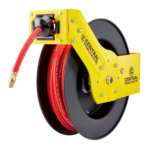3/8 In. X 50 Ft. Retractable Hose Reel Central Pneumatic