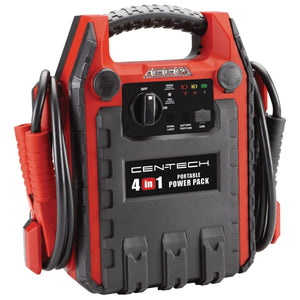 630 Peak Amp Portable Jump Starter And Power Pack With 250 PSI Air Compressor Cen-Tech