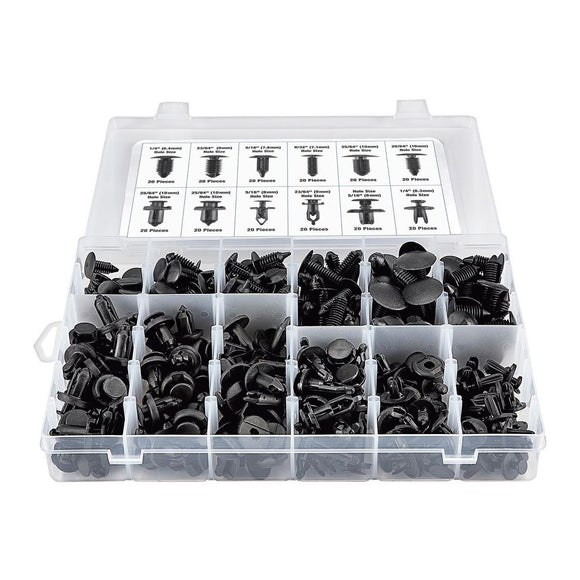 Automotive Plastic Fastener Kit, 240 Pc Pittsburgh