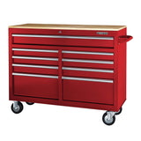 Mechanic's 46 In. 9-Drawer Cabinet With Solid Wood Top Yukon